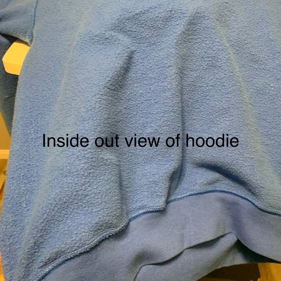 Vintage men’s medium Kansas University Jayhawks blue hoodie - Picture 3 of 3